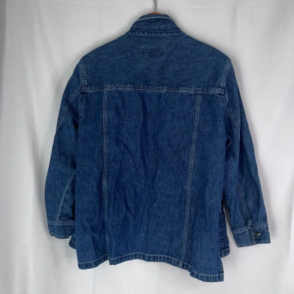 Norton Studios Cotton Denim Button Front Shacket w/ Pockets Size LG - Picture 2 of 11